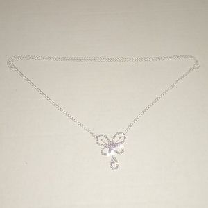 Diamante Butterfly Pendant Chain Belt